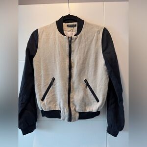 For Cynthia Black and Cream Bomber Jacket